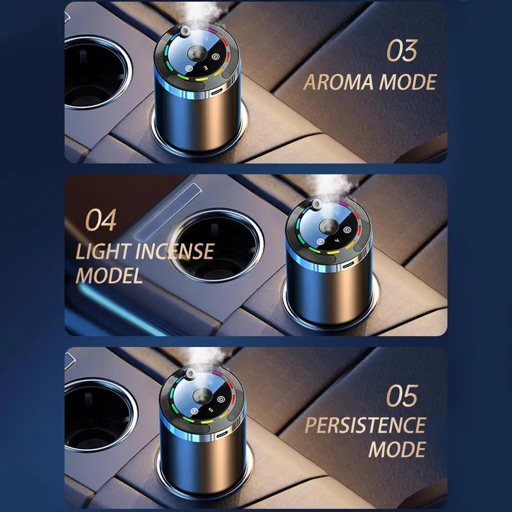 Car Fragrance Humidifier 5 Modes Scent Air Car Odor Eliminator Long Lasting Universal Car Diffuser with Digital Display